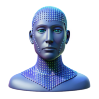 Maravilhoso rústico uma corrente do binário código formando uma humano face, digital falha arte estilo, Alto contraste iluminação autêntico png