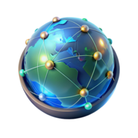 stunning artistic A holographic projection of a world map, displaying real-time data streams, illuminated by a dynamic, shifting light, in a data visualization style original png