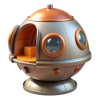 dramatic artistic Spaceship escape pod, hatch open, interior visible professional png