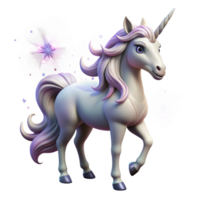 beautiful rustic A mystical unicorn with a silver horn and flowing mane, surrounded by sparkling dust, magical lighting, dreamlike style authentic png