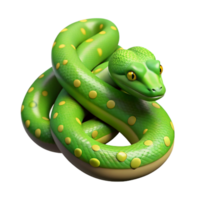 elegant creative A slithering green tree python high resolution png
