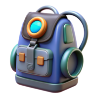 extraordinary modern Futuristic backpack with integrated power source high resolution png