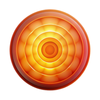 stunning creative A series of concentric circles, radiating outwards from a central point, in a gradient of warm, fiery colors, with a bright, glowing lighting. Mandala Art style original png