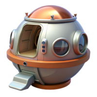 extraordinary modern Spaceship escape pod, hatch open, interior visible 4K png
