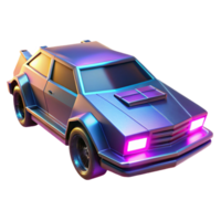 wonderful artistic A futuristic vehicle with glowing neon accents, speeding through a digital landscape, illuminated by headlights, in a cyberpunk style authentic png