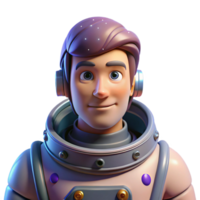 wonderful classic Portrait of a seasoned astronaut with a spacesuit and a wistful gaze, illuminated by the distant stars, in a futuristic, space-themed style high quality png