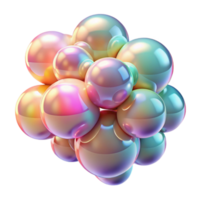 wonderful abstract A cluster of translucent, iridescent bubbles, floating in zero gravity, reflecting a spectrum of pastel colors, with a soft, ambient lighting. Minimalist style original png