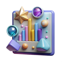 magnificent artistic Futuristic Chart Graphic Element Isolated for Data Presentation original png