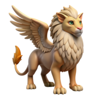 beautiful modern Griffin, mythical creature with the body of a lion and the head and wings of an eagle high quality png