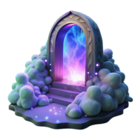 beautiful traditional A mystical portal shimmering with iridescent light, leading to an unknown world, surrounded by swirling mist. Surreal style exclusive png