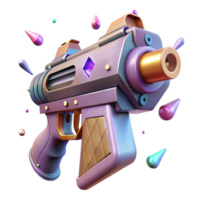 elegant traditional Futuristic Gun Isolated with Laser Sight for Game Development high quality png