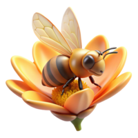 elegant minimalist A close-up of a bee collecting pollen from a flower, macro photography, warm golden light high resolution png