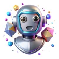 serene abstract Futuristic Robot Head Silhouette Cutout for Tech Illustrations high resolution png