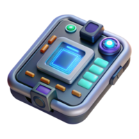 serene minimalist Sci-fi data pad, touchscreen interface, holographic display premium png