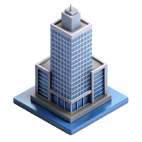 impressive modern Modern skyscraper model, isometric view high resolution png