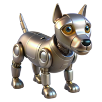 impressive rustic Robotic dog, metallic finish, glowing eyes detailed png