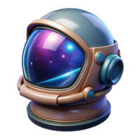 beautiful creative A futuristic astronaut helmet reflecting a distant nebula, cosmic lighting, photorealistic style detailed png