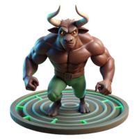 impressive classic A powerful minotaur, muscles rippling, standing in a dimly lit labyrinth, a single shaft of light illuminating its face, in a dramatic, chiaroscuro style high resolution png