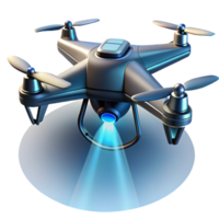 impressive classic A futuristic drone with sleek, aerodynamic lines, illuminated by a spotlight from below, in a cinematic style genuine png