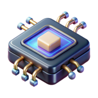 beautiful abstract Futuristic data chip, glowing circuits, metallic contacts authentic png