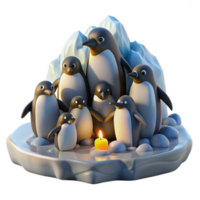 wonderful artistic A colony of penguins huddled together on a icy shore, illuminated by the soft light of the Antarctic sun, in a stark, photorealistic style exclusive png