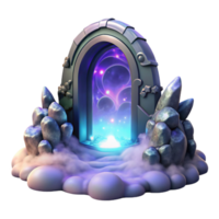 beautiful artistic A mystical portal shimmering with iridescent light, leading to an unknown world, surrounded by swirling mist. Surreal style premium png