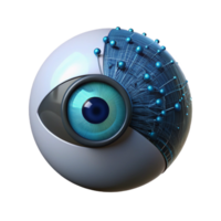 dramatic minimalist A single human eye reflecting a complex network of binary code, dramatic chiaroscuro lighting, digital art style high resolution png
