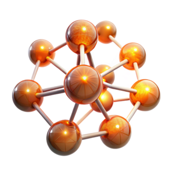 elegante Clásico un red de interconectado, brillante orbes, pulsante con un cálido, bioluminiscente luz, parecido a un complejo neural red. bioarte estilo alto calidad png