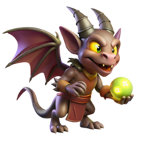 magnificent abstract A mischievous imp with leathery wings and sharp claws, steals a glowing orb from a sleeping dragon. Dramatic, shadowy lighting. Dark fantasy art style exclusive png