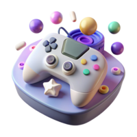 stunning vintage Gaming Console with Controllers Setup Transparent for Multiplayer Gaming detailed png