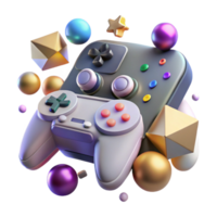 extraordinary classic Gaming Console with Controllers Setup Transparent for Multiplayer Gaming high resolution png