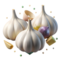 elegant vintage Garlic Cloves Fresh Ingredient Transparent Recipe Website png