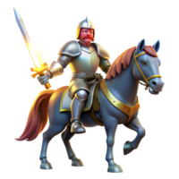 extraordinary rustic A noble knight in shining armor, riding a majestic warhorse, brandishing a gleaming sword, illuminated by the midday sun. Medieval fantasy, heroic pose authentic png