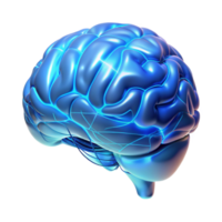 wonderful minimalist A holographic projection of a human brain, intricately detailed with neural pathways illuminated by pulsating blue light, rendered in a hyperrealistic style high quality png