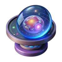 elegant classic Holographic display showing a map of the galaxy 4K png