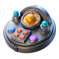 vibrant creative Spaceship control panel with illuminated buttons and levers genuine png