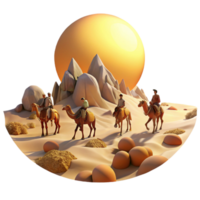 elegant modern A group of nomadic centaurs traversing a vast desert landscape, under a scorching sun. Western style high quality png