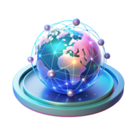 elegant creative A holographic projection of a world map, displaying real-time data streams, illuminated by a dynamic, shifting light, in a data visualization style high quality png