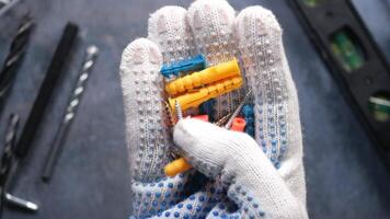 Tools and fasteners display for home improvement projects video