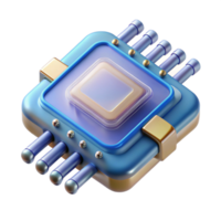 serene vintage Futuristic data chip with complex circuitry authentic png