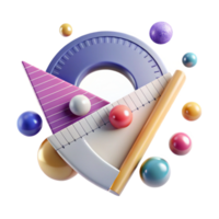 dramatic creative Geometric Protractor Angle Measurement Cutout for Math Class high quality png