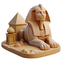 elegant vintage A powerful sphinx with the body of a lion and the head of a human, guards a hidden temple in the desert. Harsh, desert lighting. Ancient Egyptian fantasy art style high resolution png