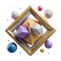 beautiful modern Geometric Shapes in Square Frame Isolated for Icon Design high resolution png