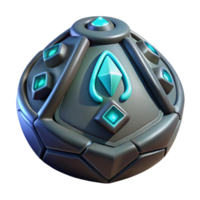 dramatic abstract Alien artifact with glowing runes high quality png