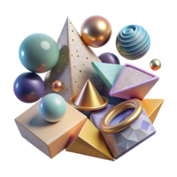 serene artistic Geometric Shapes on Transparent Background Cutout for Versatile Use high resolution png