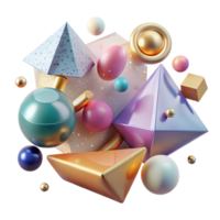 vibrant modern Geometric Shapes on Transparent Background Cutout for Versatile Use original png