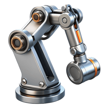 deslumbrante moderno avançado robótico braço, cromada terminar, múltiplo juntas exclusivo png
