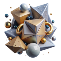 stunning artistic Geometric Shapes with 3d Extrude Effect Cutout for Dynamic Look high resolution png