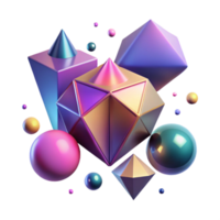 beautiful abstract Geometric Shapes with Gradient Fill Isolated for Vibrant Designs high quality png