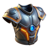 beautiful modern Sci-fi shoulder pad, armored plating, glowing lights professional png